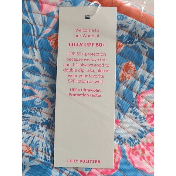 🌺 LILLY PULITZER Women's Reversible Floral UPF 50+ Coverage Canvas Sun Hat NWT - Picture 12 of 14
